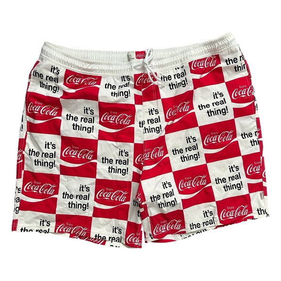 Brixton Other - Brixton x Coca-Cola Men's Voyage Red & White Board Shorts Size XXL